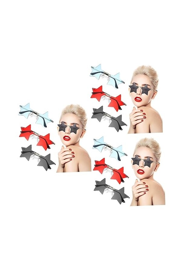 ERINGOGO 9 Paires Lunettes De Soleil Étoile Jaune Lunettes De Fête Lunettes De Soleil Femmes Lunettes Créatives Lunettes De V