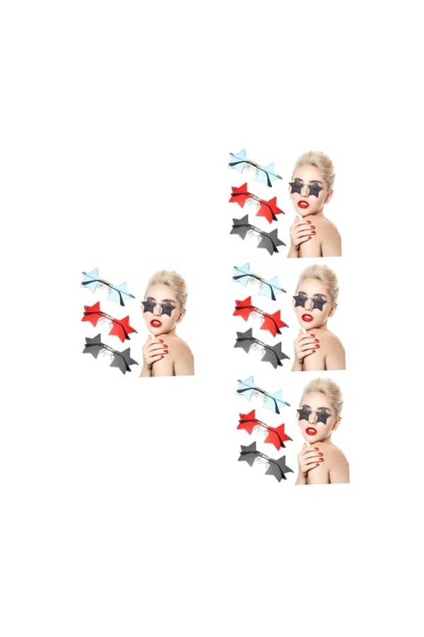 ERINGOGO 9 Paires Lunettes De Soleil Étoile Jaune Lunettes De Fête Lunettes De Soleil Femmes Lunettes Créatives Lunettes De V