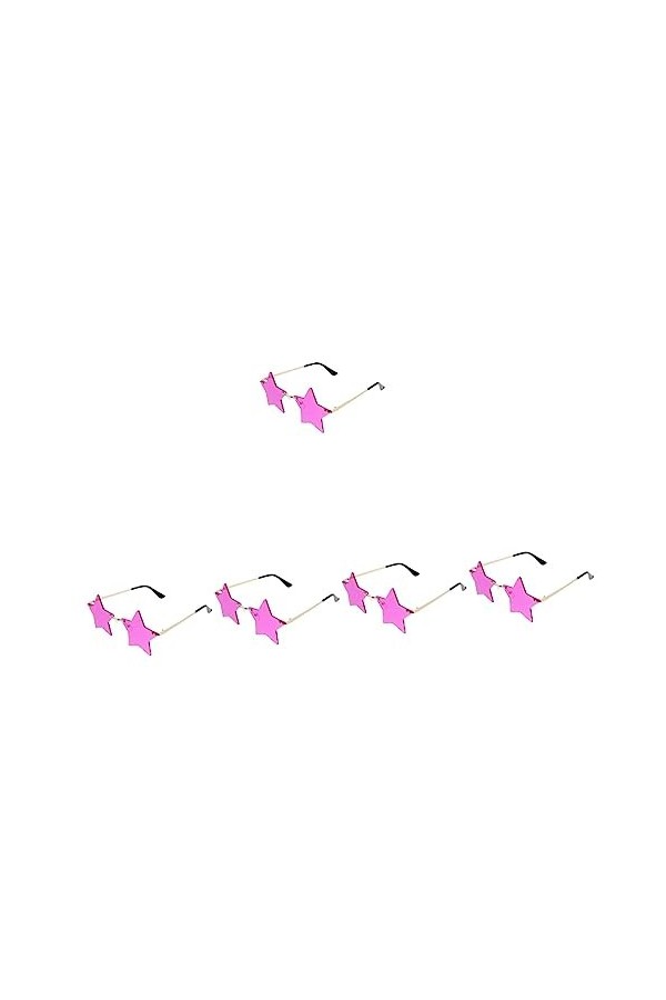 TENDYCOCO 5 Paires De Lunettes De Soleil De Fête Lunettes De Soleil De Mode Pour Femmes Lunettes Étoiles Teintées Sans Montur