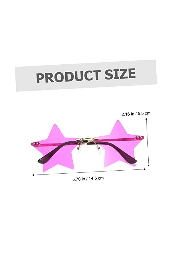 TENDYCOCO 5 Paires De Lunettes De Soleil De Fête Lunettes De Soleil De Mode Pour Femmes Lunettes Étoiles Teintées Sans Montur