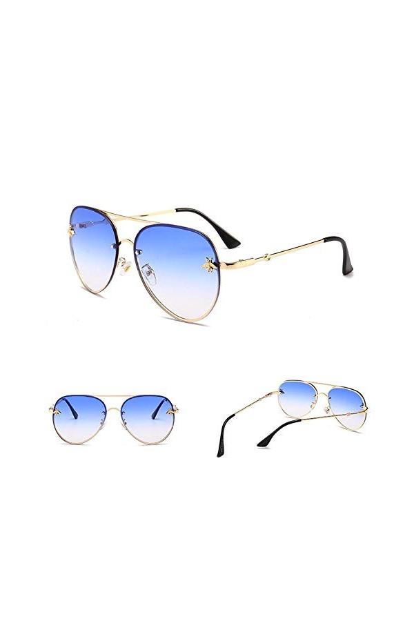 NIUASH Lunettes de Soleil polarisées Pilote Aviation Lunettes de Soleil dégradé Noir Marron Lunettes de Soleil Femmes Nuances