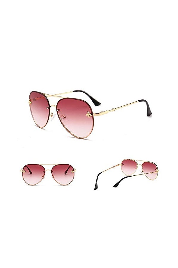 NIUASH Lunettes de Soleil polarisées Pilote Aviation Lunettes de Soleil dégradé Noir Marron Lunettes de Soleil Femmes Nuances