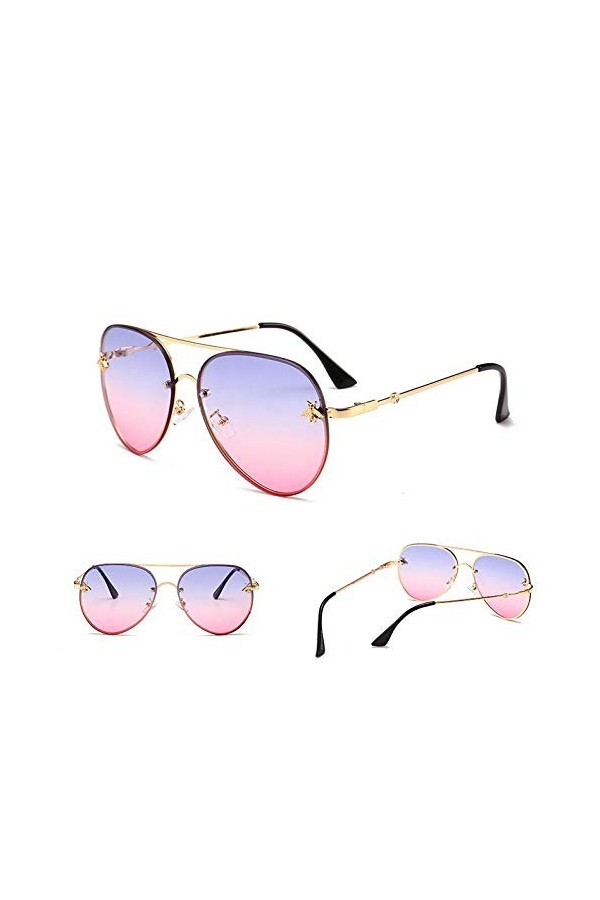 NIUASH Lunettes de Soleil polarisées Pilote Aviation Lunettes de Soleil dégradé Noir Marron Lunettes de Soleil Femmes Nuances