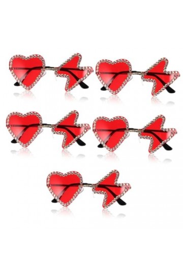 Holibanna 5 Paires De Lunettes De Soleil Hip Hop Lunettes De Soleil Bachelorette Lunettes De Soleil Coeur Enterrement De Vie 