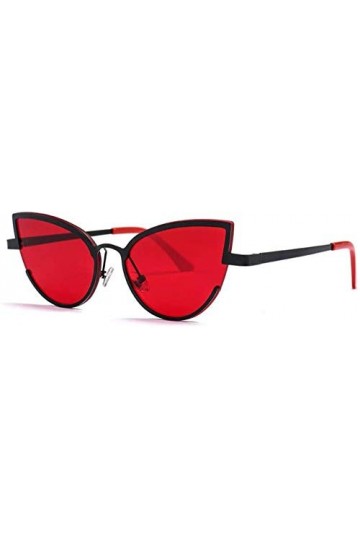 NIUASH Lunettes de Soleil polarisées Lunettes de Soleil Oeil de Chat Noir Rouge Unique Mode Mignon Petites Lunettes de Soleil