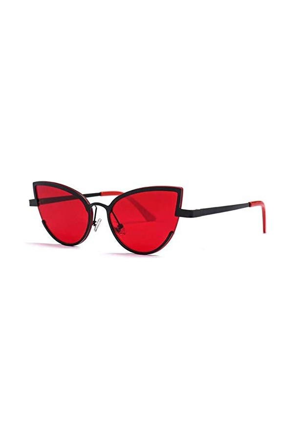 NIUASH Lunettes de Soleil polarisées Lunettes de Soleil Oeil de Chat Noir Rouge Unique Mode Mignon Petites Lunettes de Soleil
