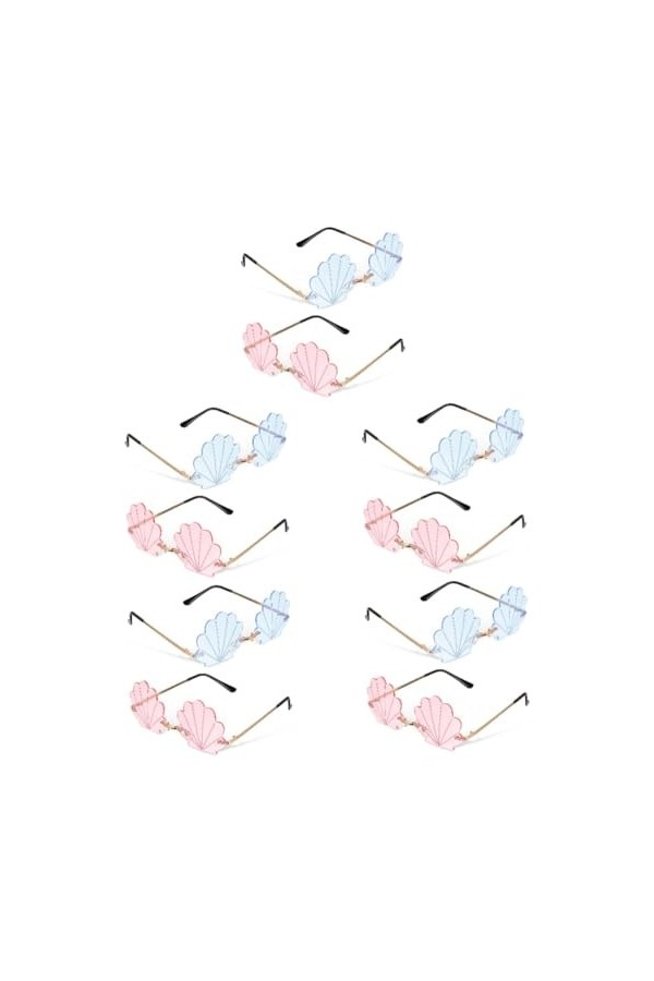 SHERCHPRY 8 Paires De Lunettes De Soleil Lunettes Sans Cadre De Fête Décorations De Fête Hippie Lunettes De Plage Lunettes De