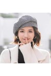 WANYIG Béret Chapeau Femme Style Coréen Slouchy Français Bérets Bérets Robe Bonnet Chapeau dhiver pour Les Femmes Vin Rouge 
