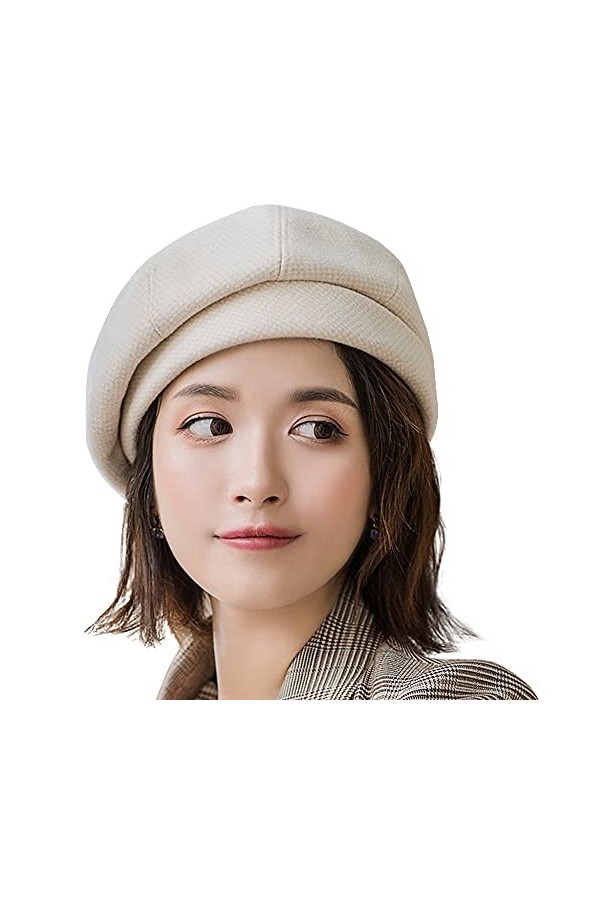 WANYIG Béret Chapeau Femme Style Coréen Slouchy Français Bérets Bérets Robe Bonnet Chapeau dhiver pour Les Femmes Vin Rouge 