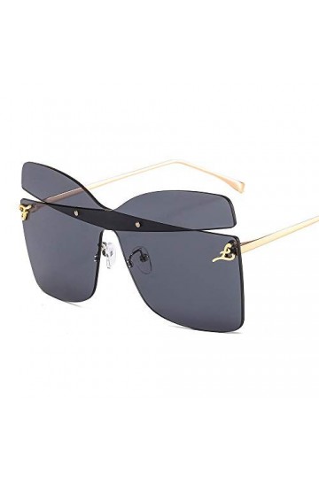 NIUASH Lunettes de Soleil polarisées Lunettes de Soleil surdimensionnées Femmes sans Monture carrées Femmes Hommes Lunettes d