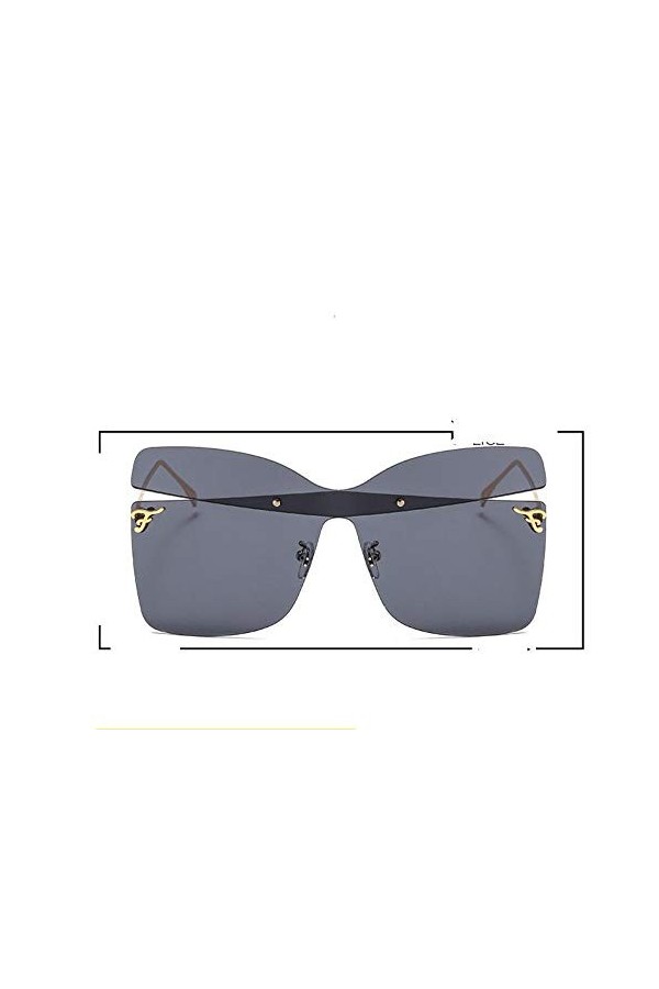 NIUASH Lunettes de Soleil polarisées Lunettes de Soleil surdimensionnées Femmes sans Monture carrées Femmes Hommes Lunettes d