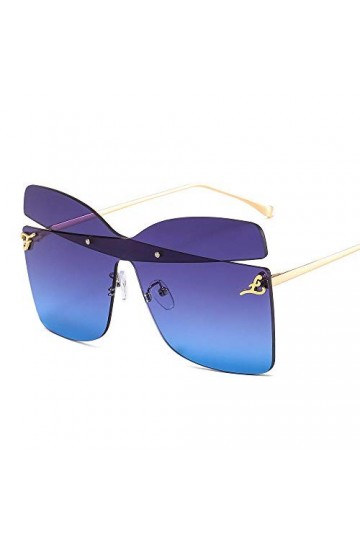 NIUASH Lunettes de Soleil polarisées Lunettes de Soleil surdimensionnées Femmes sans Monture carrées Femmes Hommes Lunettes d