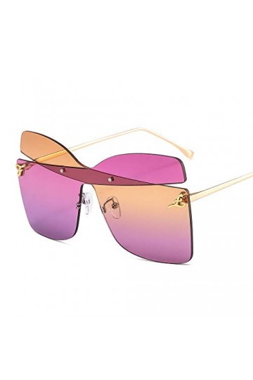 NIUASH Lunettes de Soleil polarisées Lunettes de Soleil surdimensionnées Femmes sans Monture carrées Femmes Hommes Lunettes d