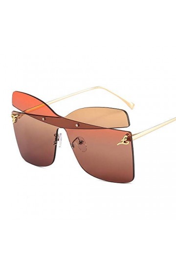 NIUASH Lunettes de Soleil polarisées Lunettes de Soleil surdimensionnées Femmes sans Monture carrées Femmes Hommes Lunettes d