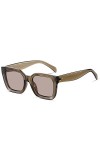 EkeNoz Lunettes de Soleil UV400 à Monture carrée for Femmes, Grande Monture, for Vacances en Plein air, Tendance, Cadeau Col