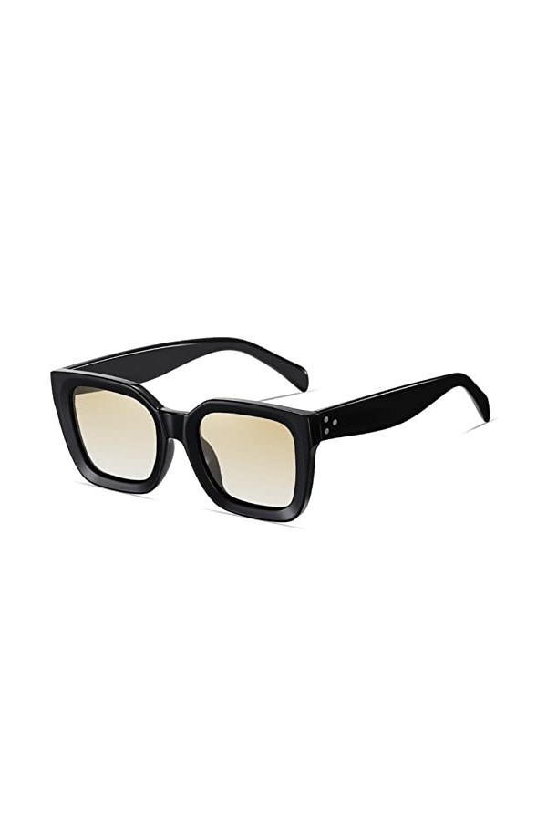 EkeNoz Lunettes de Soleil UV400 à Monture carrée for Femmes, Grande Monture, for Vacances en Plein air, Tendance, Cadeau Col