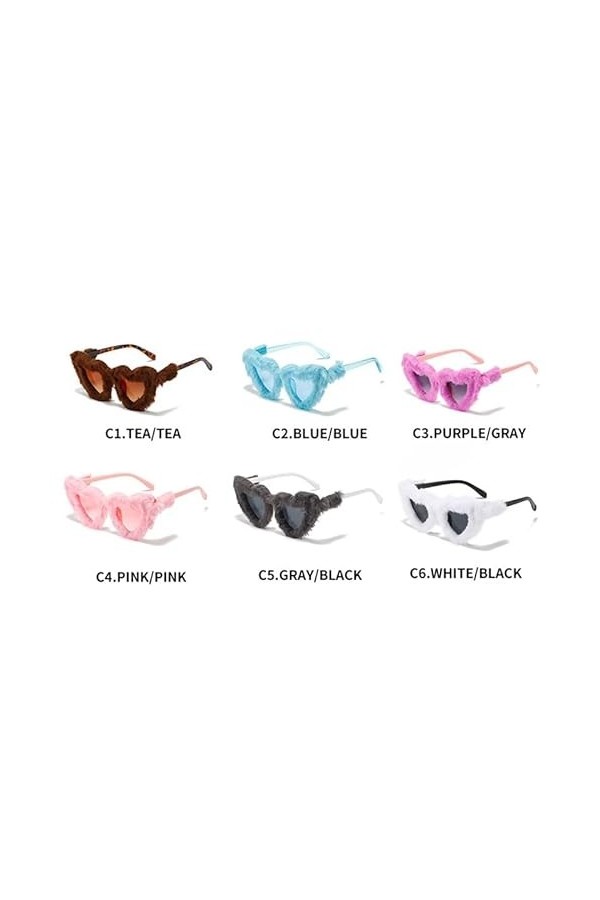 Lunettes de soleil à la mode Lunettes de soleil polarisées Lunettes de soleil for femmes Lunettes de soleil décor en peluche 