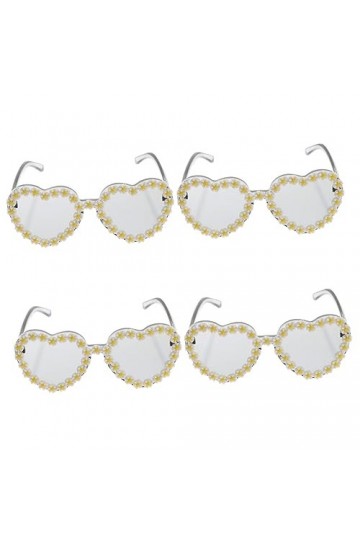 SOIMISS 4 Pièces Lunettes De Soleil Coeur Lunettes De Soleil De Quai Pour Femmes Lunettes De Soleil Femme Tendance Lunettes D