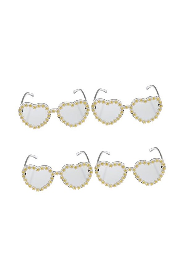 SOIMISS 4 Pièces Lunettes De Soleil Coeur Lunettes De Soleil De Quai Pour Femmes Lunettes De Soleil Femme Tendance Lunettes D