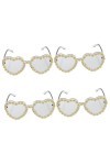 SOIMISS 4 Pièces Lunettes De Soleil Coeur Lunettes De Soleil De Quai Pour Femmes Lunettes De Soleil Femme Tendance Lunettes D
