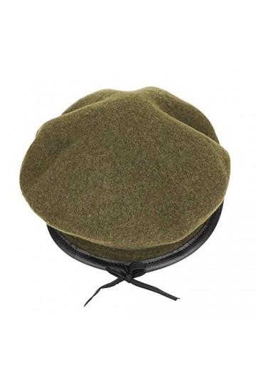 AYPOW Bérets de Laine, bérets de Style Militaire pour Femmes, avec Garniture en Cuir, Ajustables, Taille Unique