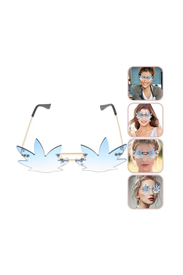 TENDYCOCO 4 Pièces Lunettes De Soleil Irrégulières Lunettes Sans Monture Lunettes De Festival Lunettes De Soleil Rave Party L