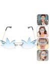 TENDYCOCO 4 Pièces Lunettes De Soleil Irrégulières Lunettes Sans Monture Lunettes De Festival Lunettes De Soleil Rave Party L