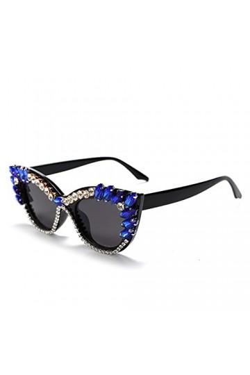 Vintage Cat Eye Diamond Lunettes de Soleil Femmes Hommes Cristal Strass Lunettes de Soleil Nuances Lunettes, 2, Taille Unique