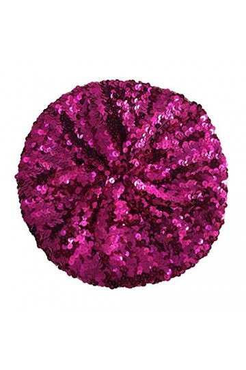 JK Home Femme Chapeau Béret Paillette Casquette Mode Printemps Eté Rouge Rosé Rouge Rosé