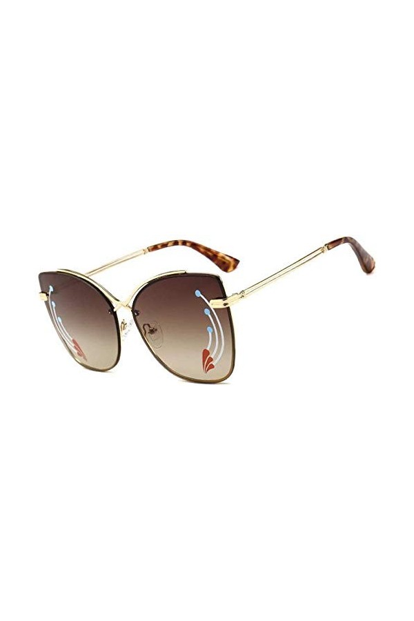 NIUASH Lunettes de Soleil polarisées Femmes Papillon Lunettes de Soleil Vintage Marron Noir Oeil de Chat Lunettes de Soleil F
