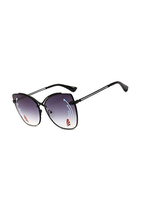 NIUASH Lunettes de Soleil polarisées Femmes Papillon Lunettes de Soleil Vintage Marron Noir Oeil de Chat Lunettes de Soleil F