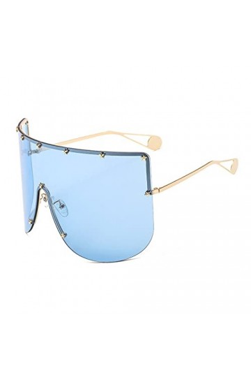 HPIRME Femmes nouvelles lunettes de soleil surdimensionnées hommes demi-monture lunettes de soleil femmes coupe-vent visière 