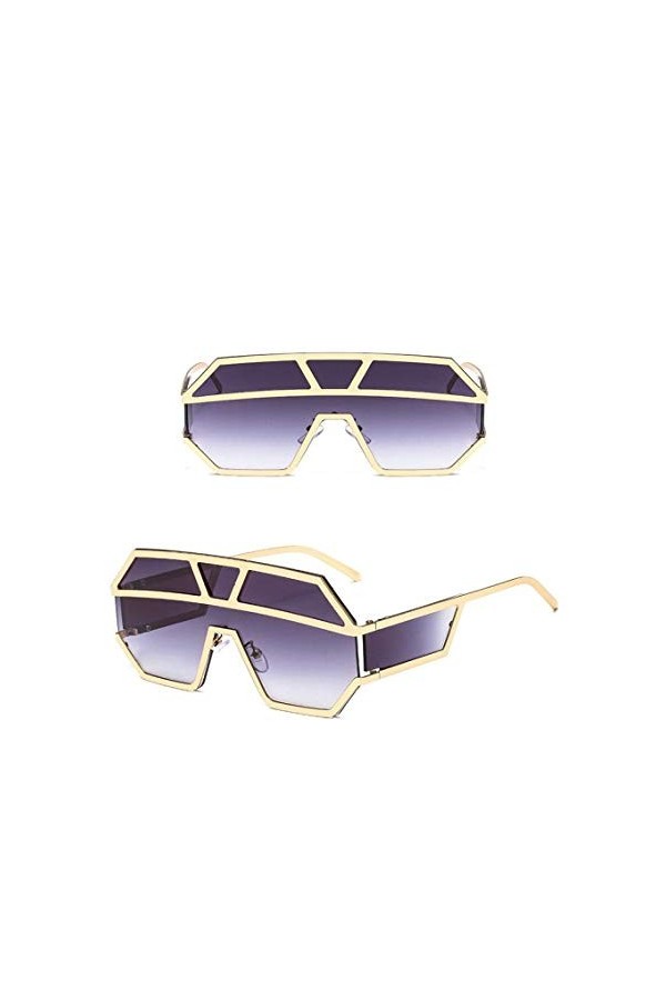 NIUASH Lunettes de Soleil polarisées Lunettes de Soleil irrégulières surdimensionnées Oculos De Sol Feminino Femmes Lunettes 