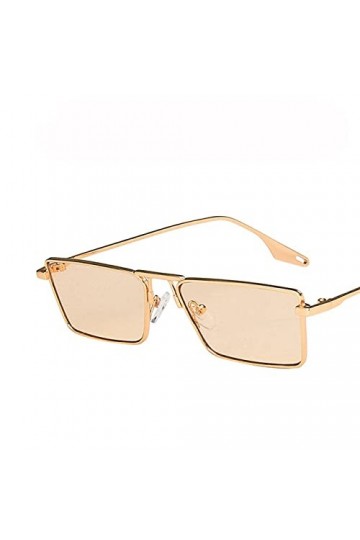 KUELXV Lunettes de soleil Vintage Étroit Petites Lunettes De Soleil Femmes Marque De Luxe Cadre En Métal Lunettes De Soleil R