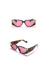 HPIRME Lunettes de soleil œil de chat abeille femmes lunettes de soleil imprimé léopard lunettes grand cadre dames nuances UV