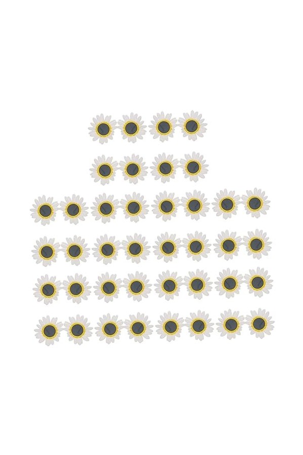 ERINGOGO 20 Pièces Lunettes De Tournesol Lunettes De Soleil Rondes Pour Lunettes De Soleil Fleur De Marguerite Lunettes De Ma