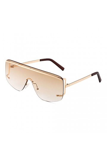 Lunettes de soleil sans monture surdimensionnées Lunettes de soleil noires Femmes Hommes Lunettes de soleil Shield, 3, taille