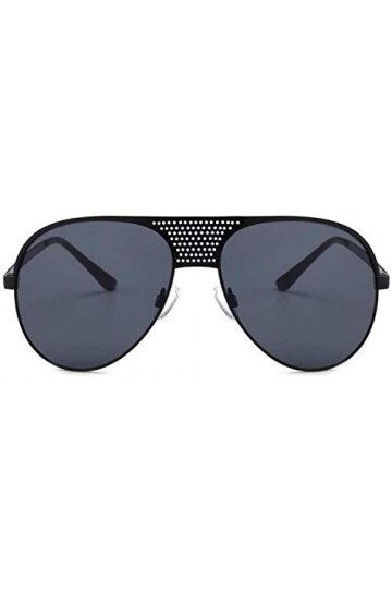 NIUASH Lunettes de Soleil polarisées Lunettes De Soleil Pilote Femmes Mode Tendance Noir Argent Lunettes De Soleil Hommes Fem