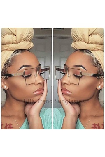 Hexagone tendance Lunettes de soleil carrées Femmes clair unisexe lunettes Lunettes de soleil Metal Frame Hommes Shades UV400