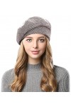 Wantonfy Béret français en laine mélangée pour femme, café, taille unique