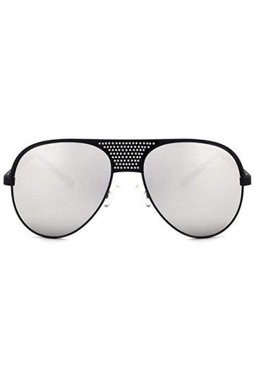 NIUASH Lunettes de Soleil polarisées Lunettes De Soleil Pilote Femmes Mode À La Mode Noir Argent Lunettes De Soleil Hommes Fe