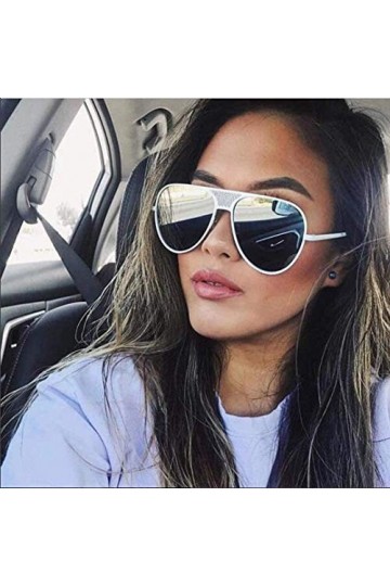 NIUASH Lunettes de Soleil polarisées Lunettes de Soleil Pilotes Femmes Mode Tendance Noir Argent Lunettes de Soleil Hommes Fe