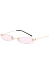 ZYIZEE Lunettes de Soleil Petites Lunettes de Soleil Srip Femmes Hommes Lunettes de Soleil sans Cadre pour Dames Orange Bleu 