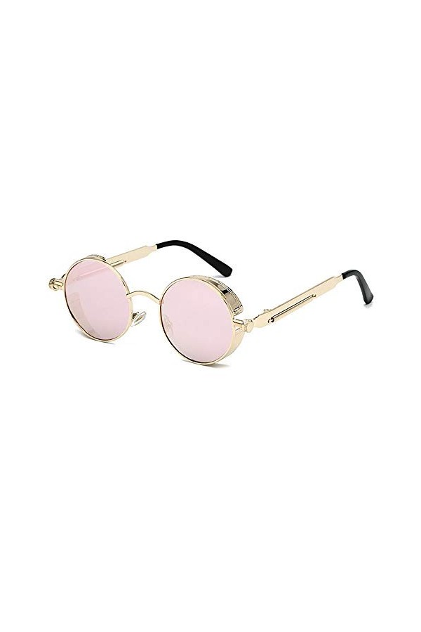 Lunettes de soleil ovales protectrices | Unique | Élégant | Cadre d’or /