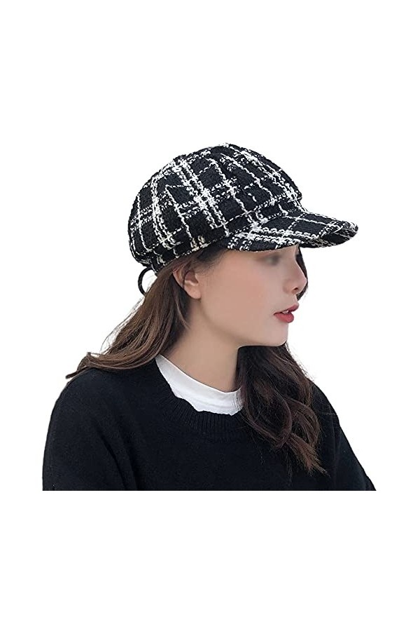 ZffXH Chapeau Newsboy en Velours Vintage visière béret octogonale Gatsby Ivy Baker Chapeau garçon Casquette Gavroche Fille be