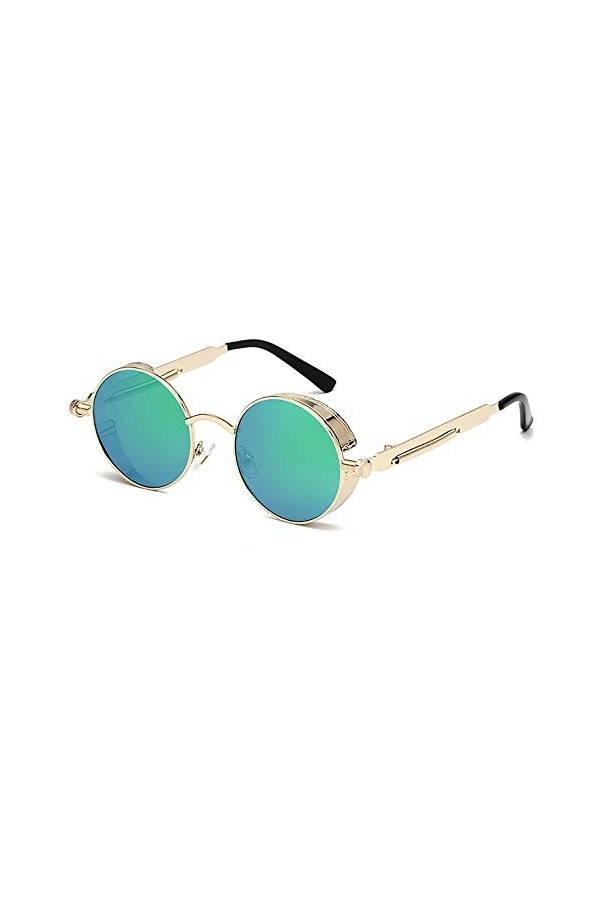 Lunettes de soleil ovales protectrices | Unique | Élégant | Cadre d’or /