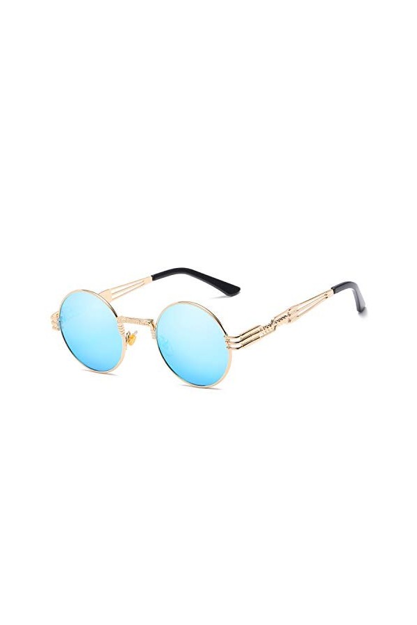 Lunettes de soleil ovales protectrices | Unique | Élégant | Cadre d’or /