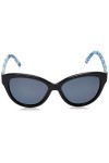 INVU Lunettes de soleil rondes polarisées pour femme T2610D|53|Verres couleur fumée , Motif à pois noirs et bleus, M
