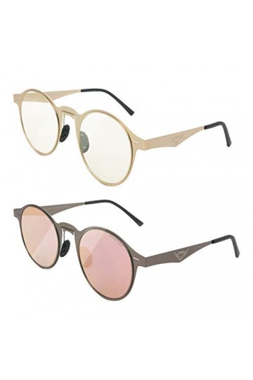 U/K 【Orentas】 Femmes et Hommes, Bloc de Lumière Bleue Ultra Mince en Métal + Lunettes de Soleil Photochromiques pour Conduite