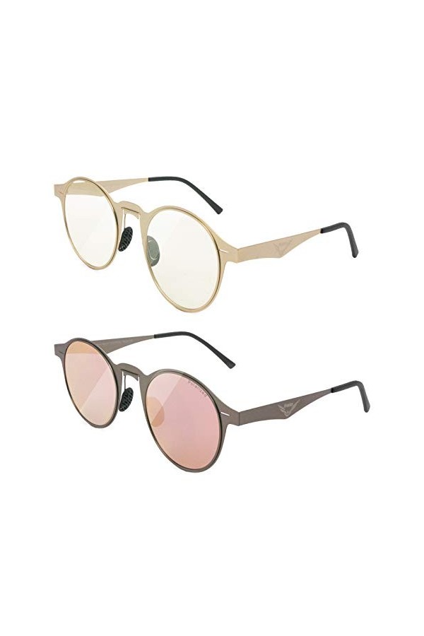 U/K 【Orentas】 Femmes et Hommes, Bloc de Lumière Bleue Ultra Mince en Métal + Lunettes de Soleil Photochromiques pour Conduite